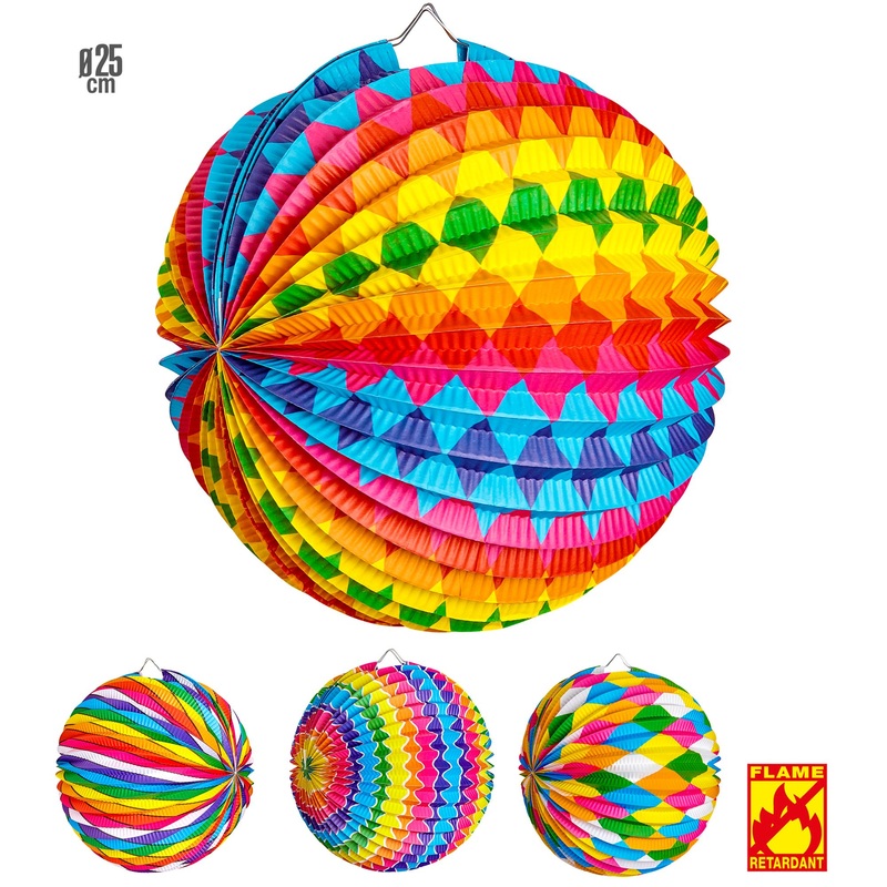 WIDMANN Lampion schwer entflammbar mehrfarbig 25cm