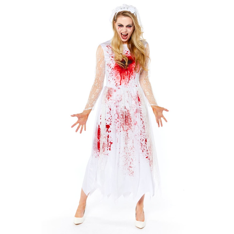 Bloodsmeared Horror Bride Ladies Costume XS