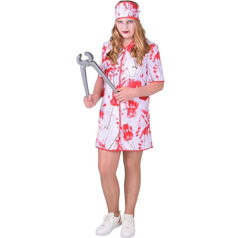 Bloodstained nurse child costume with hood 128
