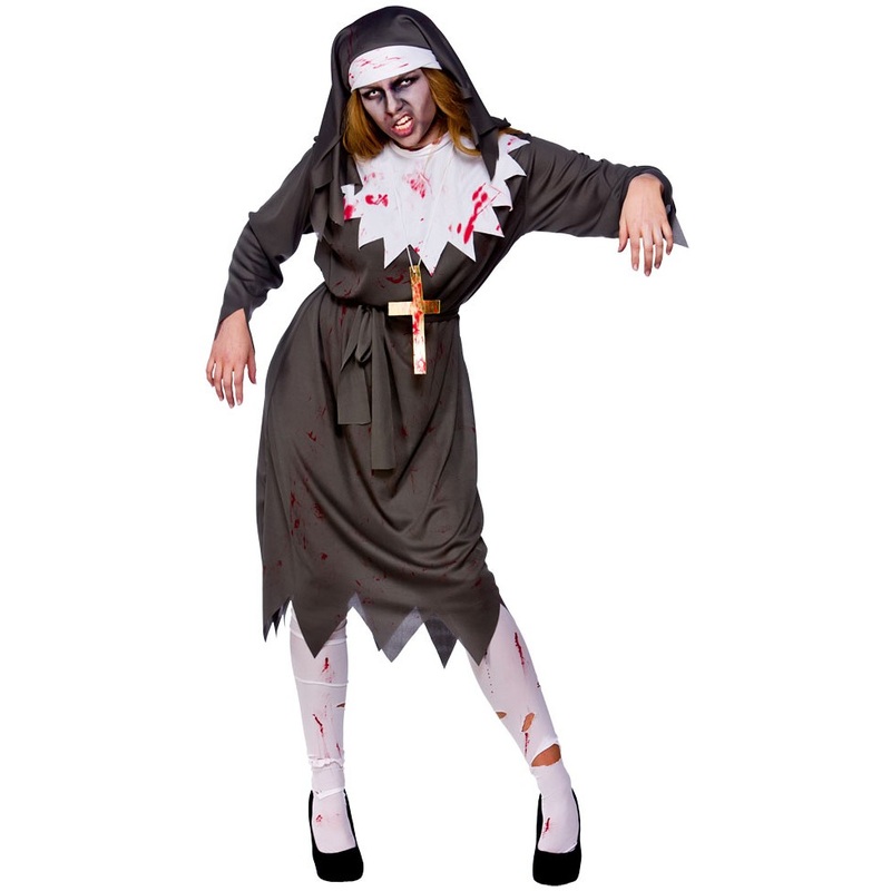 Bloody zombie nun women's costume S-M