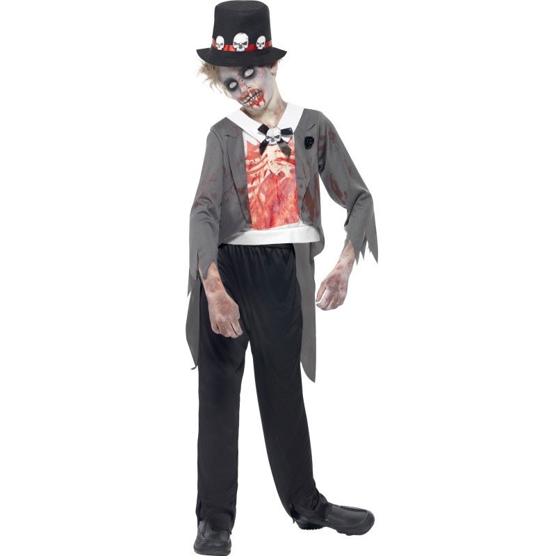 Little zombie groom child costume