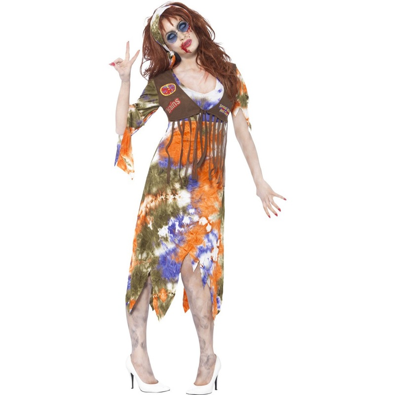 Zombie hippie woman costume S
