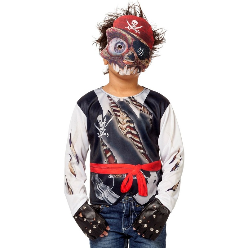Zombie pirate costume with mask for kids M