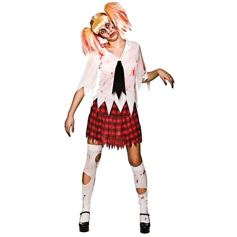 Zombie schoolgirl Britney ladies costume XS