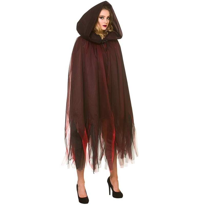 Gloomy hooded cloak with rags