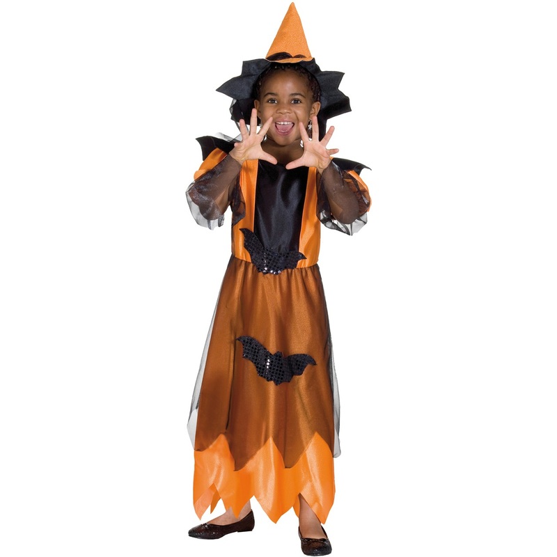Halloween witch orange costume for kids 116