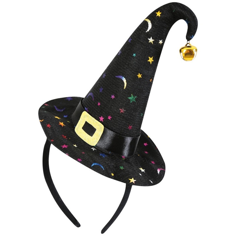 Headband with witch hat and bells