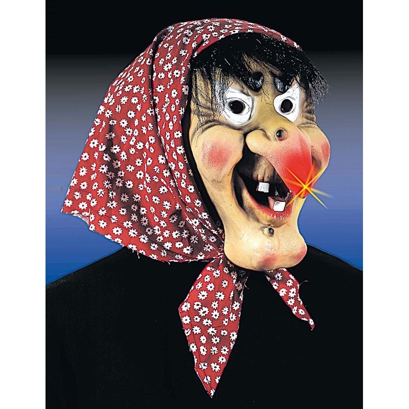 Hexenoma mask with luminous nose and headscarf
