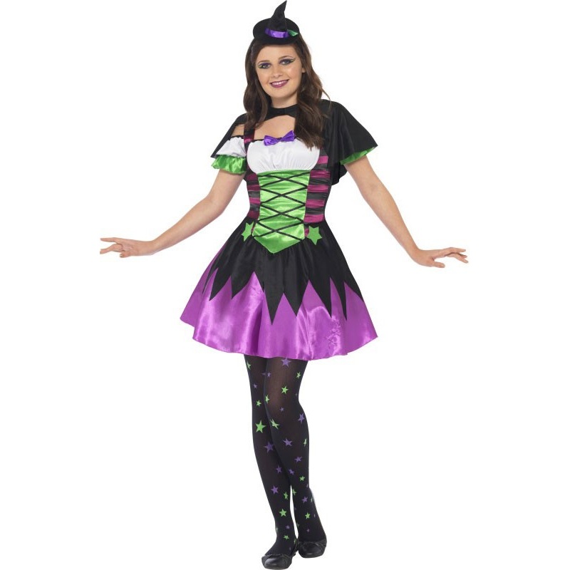 Neon dress sorceress costume
