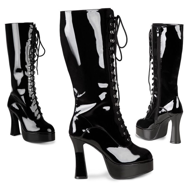 Patent look ladies boots Gothic