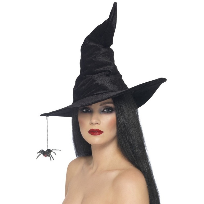 Scary witches magic hat black