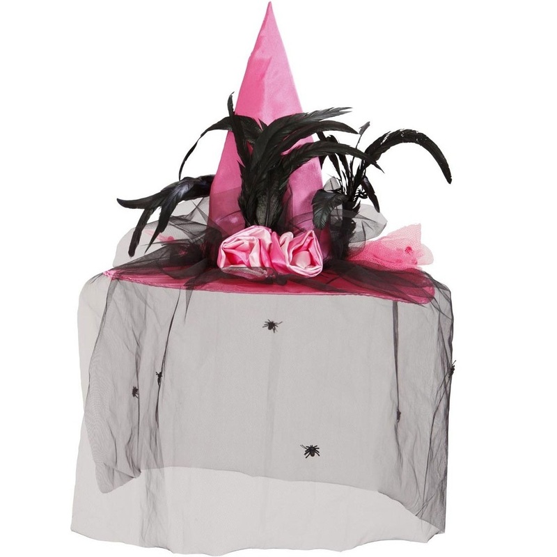 Smart veiled rose witch hat