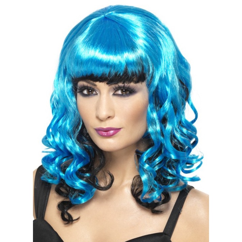Blue curly angel wig for women