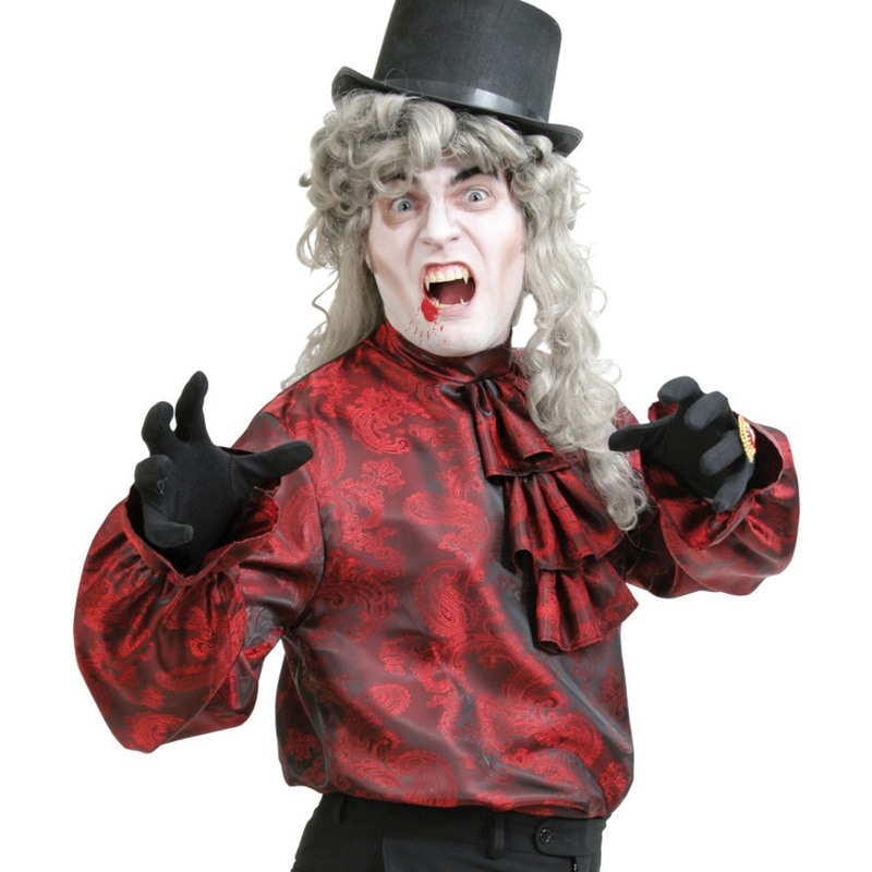 Elegant vampire count shirt in red L