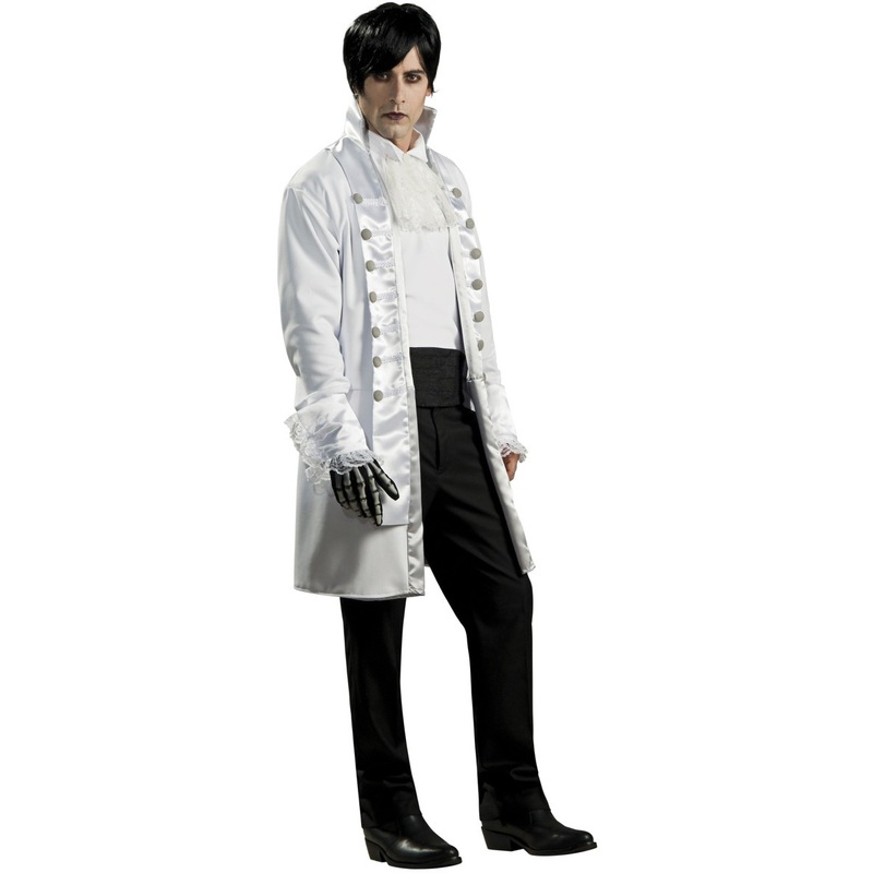 Goth costume men horror groom lattice ship captain white
