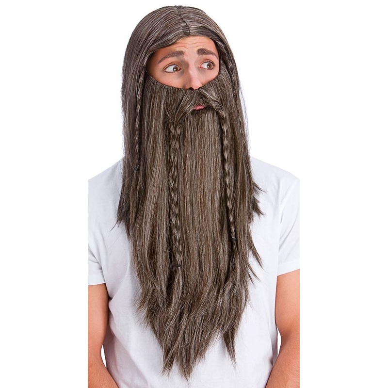 Medieval old man wig 2 parts