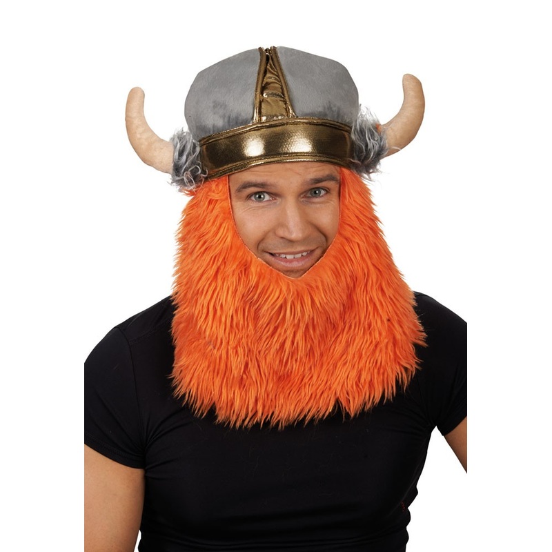 Plush viking helmet with beard