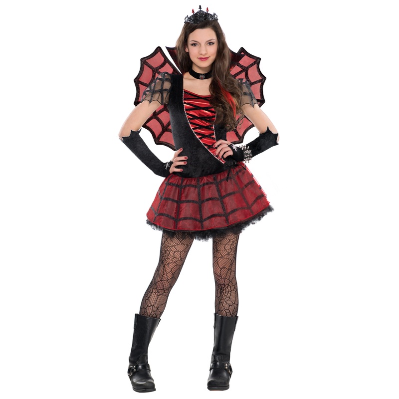 Red spider vampire teenager costume