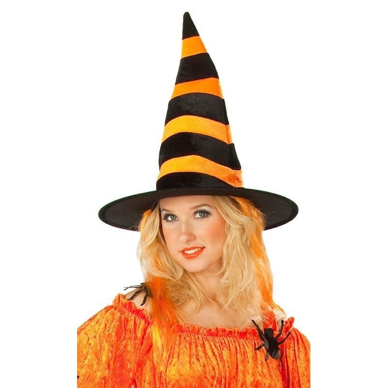Sorceress hat with black-orange hair