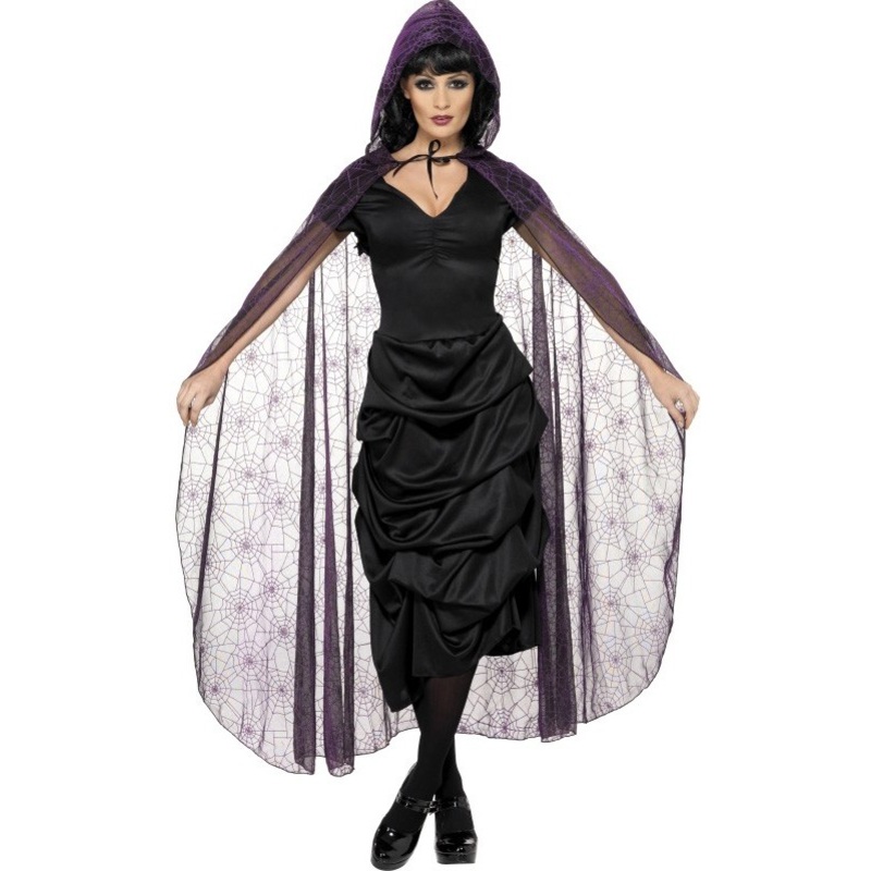Transparent magic spider cloak purple