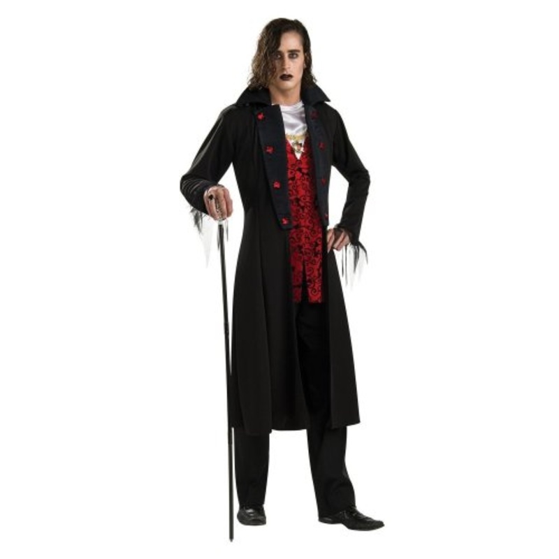 Vampire Dracula Costume Noble Men Lord Coat Black