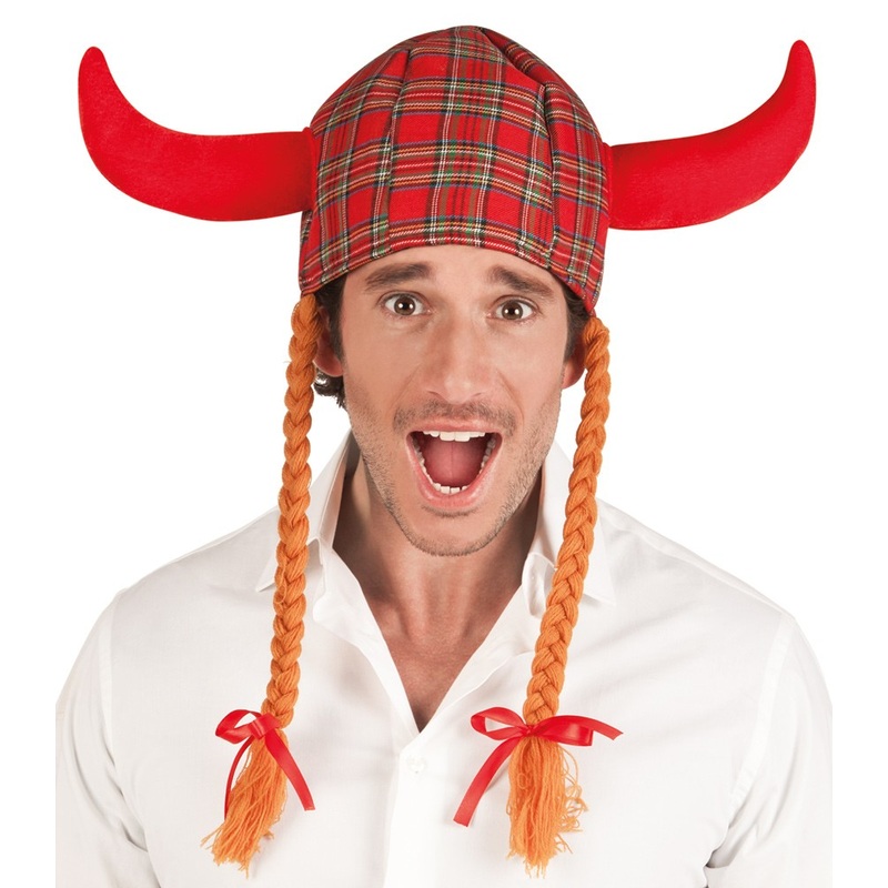 Viking hat made of fabric with braids