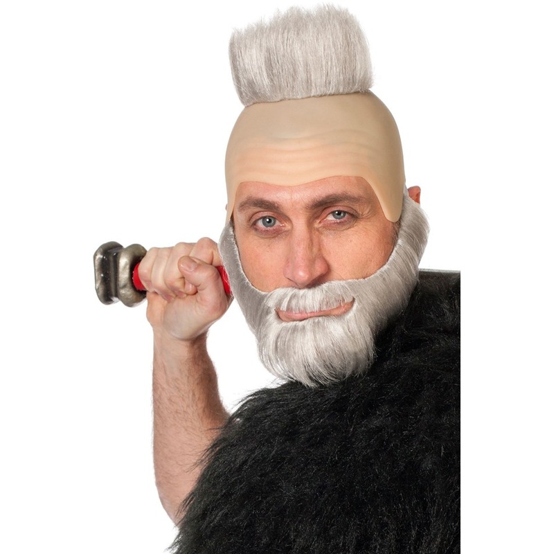 White warrior beard with bald head