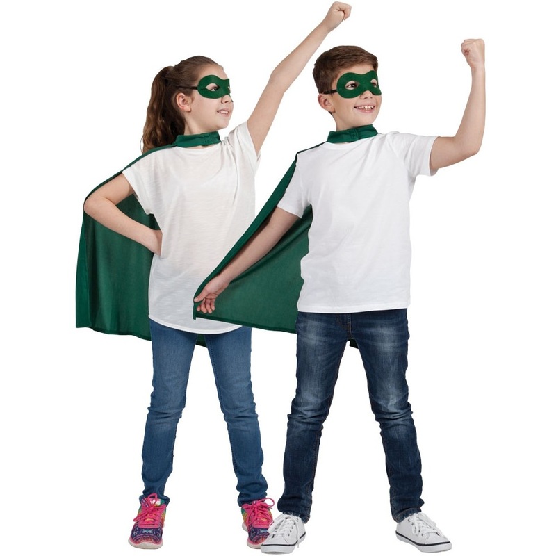 2-part children's superhero disguise set in green