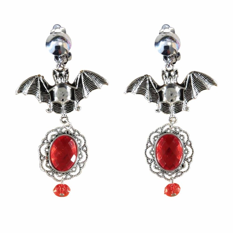 Bat Gothic Rubina Earrings