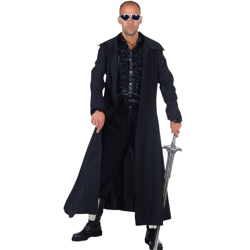 Black long coat men's costume S