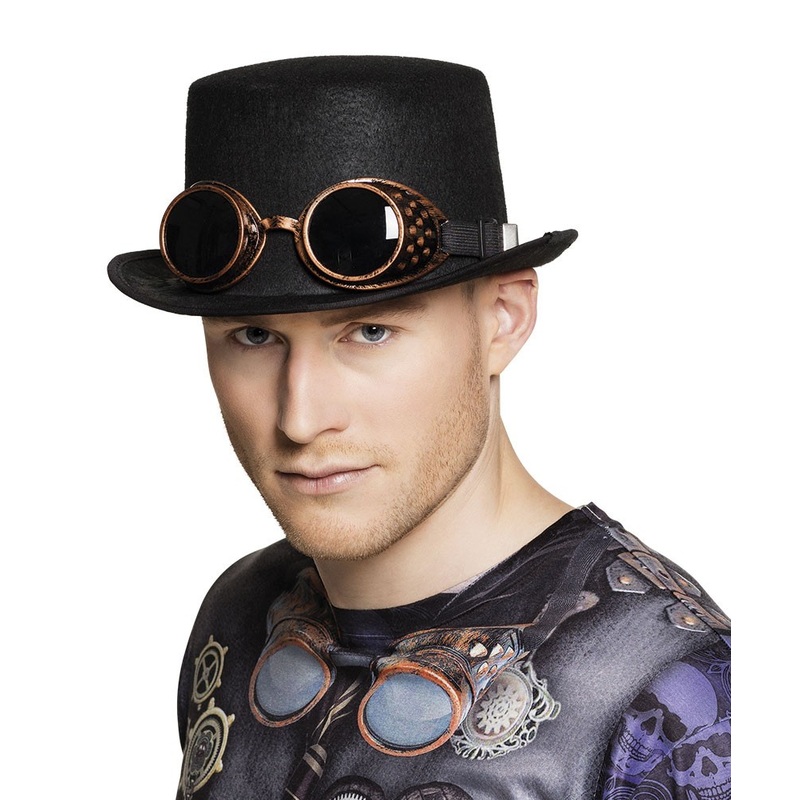 Black steampunk top hat