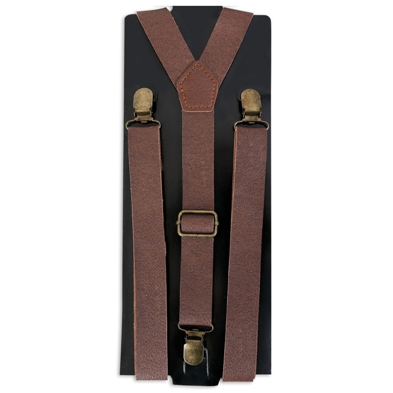 Brown retro steampunk suspenders