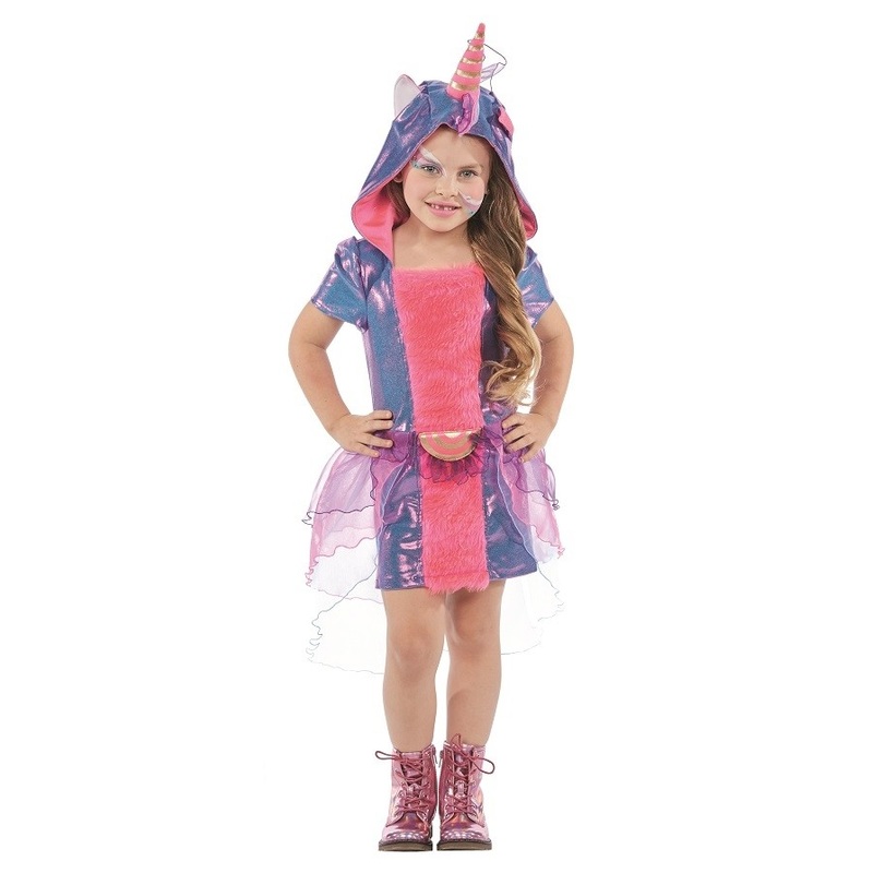 Enys unicorn dress with hood for kids 104