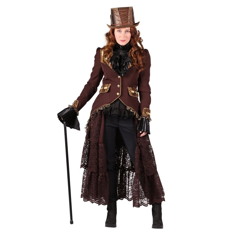 Glamorous steampunk ladies jacket in brown XS