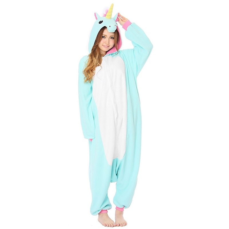Kigurumi unicorn costume unisex turquoise
