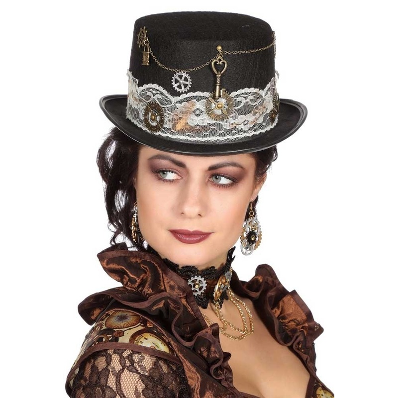 Lace steampunk top hat Angelique