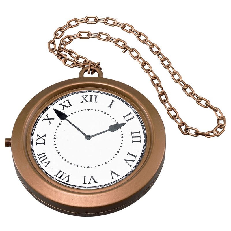 Medallion chain with watch pendant in bronze-gold