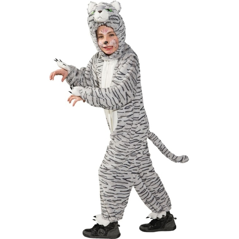 Plush tiger cat child costume