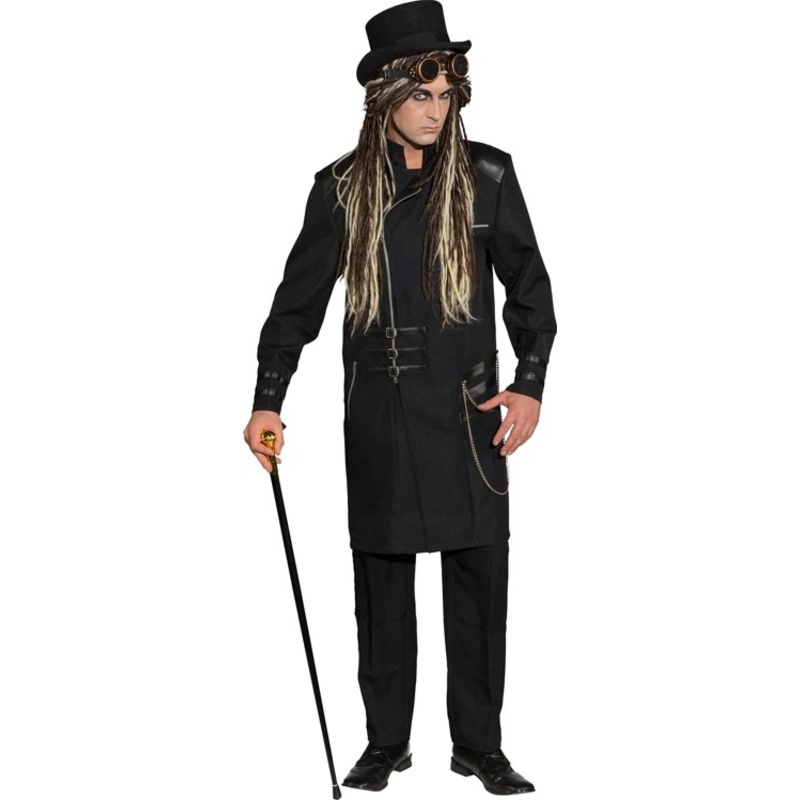 Steampunk frock coat deluxe in black 46-48