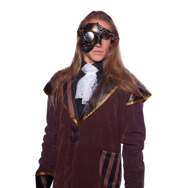 Steampunk half mask gold
