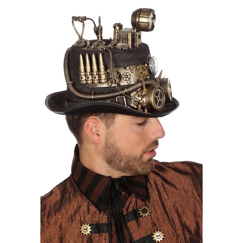 Steampunk hat Steve with glow effect