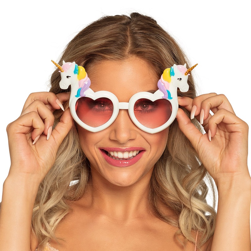 Unicorn heart party glasses