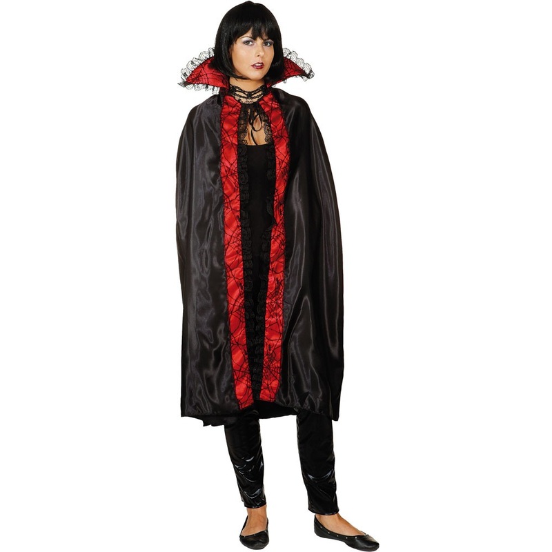 Vampire cape spider witch in black and red