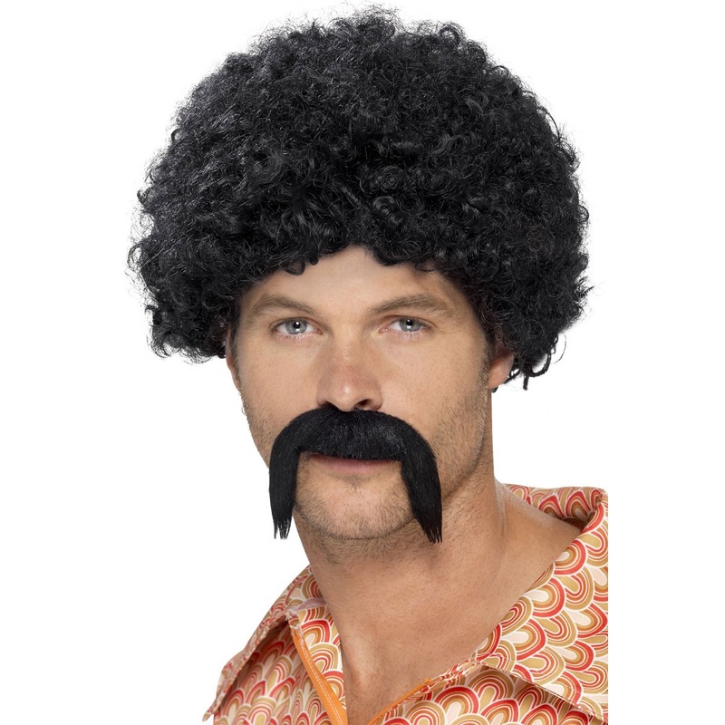 70s etching afro wig with beard