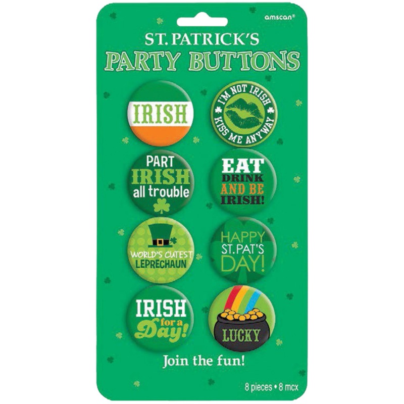 8 St. Patricks Day buttons