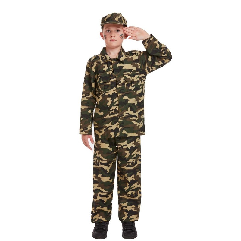 Camouflage soldier uniform children's costume