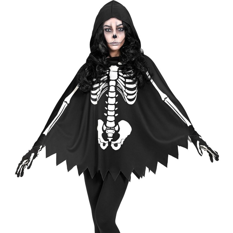 Hooded cloak skeleton for adults