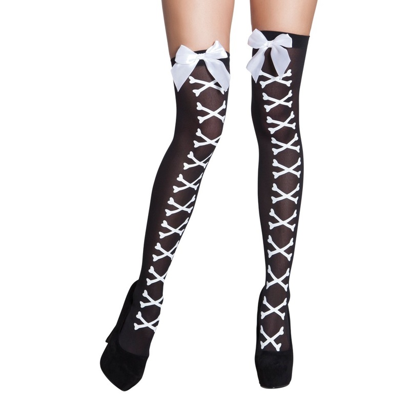 Knee high socks Lady Bone with satin bow