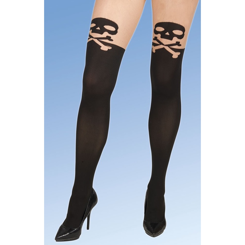 Overknee look skull tights