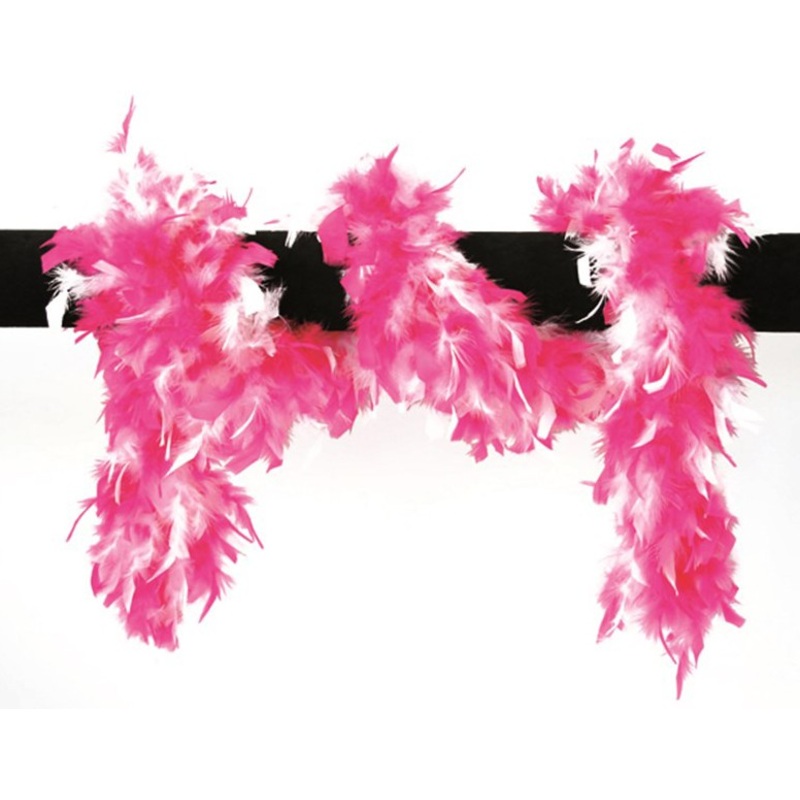 Pink and white feather boa 180 cm